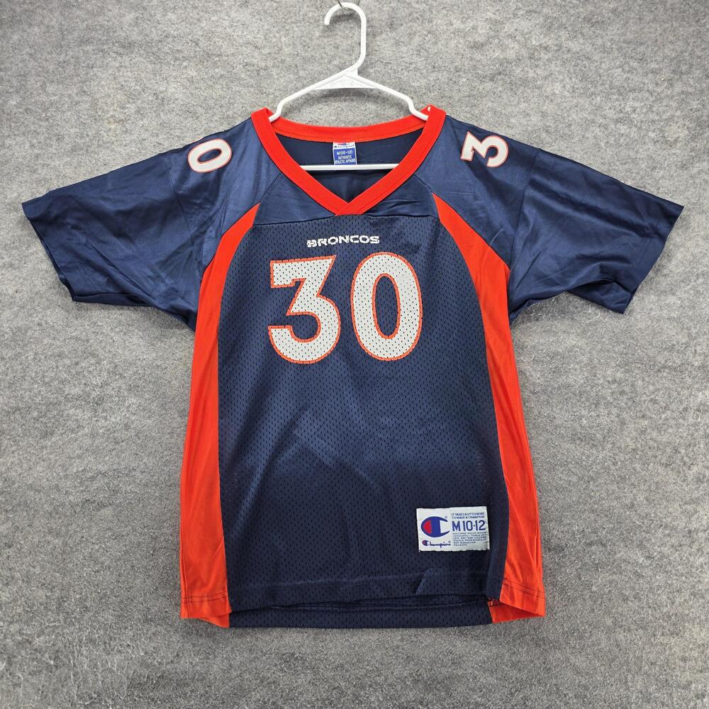 Champion Jersey Unisex Kids M Blue Short Sleeve V-Neck Football Mesh Davis 30